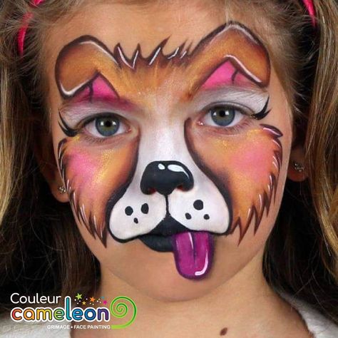 A cute one-stroke little dog #facepainting #facepainters #facepaintcom #facepaint #couleurcameleongrimage #Swissfacepainter #Sillyfarm… Dog Face Paint, Puppy Face Paint, Dog Face Paints, Easy Face Painting, Animal Face Paintings, Face Painting Tips, Face Painting For Boys, The Party, Girl Face Painting