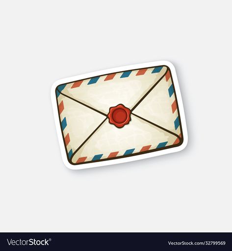 Envelope With Wax Seal, Vintage Mail, Vintage Envelope, Mail Envelope, Cute Envelopes, Letter Vector, Paper Background Texture, Pocket Letters, Letter Stickers