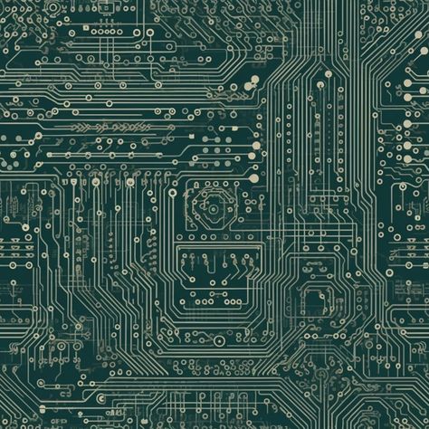 Cool vintage digital circuit board pattern on a vibrant green background, expertly designed in the style of realistic hyper-detail. This seamless pattern showcases intricate circuit board details that are sure to impress any tech enthusiast. Discover other technical designs here: https://oneonionfactory.etsy.com Not only is this circuit board pattern visually captivating, but it also offers a unique and recontextualized twist on the classic circuit board design. Whether you're looking to add a t Circuit Board Pattern, Circuit Board Art, Science Pattern, Tech Enthusiast, Circuit Board Design, Digital Circuit, Wallpaper Pattern, Cool Vintage, Vibrant Green