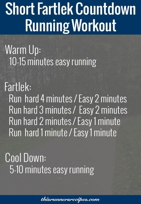 Fartlek Countdown Running Workout for Off-Season Speed Work Countdown Workout, Fartlek Workout, Run Forest Run, Run Forrest Run, Get Faster, Treadmill Workouts, Fit Girl Motivation, Running Inspiration, Workout Warm Up