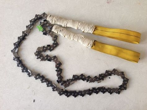 Larp Camping, Hand Chain Saw, Off Grid Survival, Blade Sharpening, Chain Saw, Simple Machines, Hand Saw, Bike Chain, Survival Tools