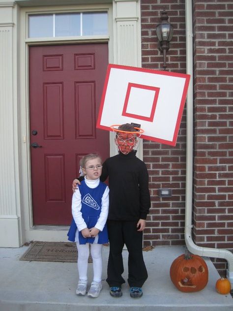 DIY basketball goal costume Diy Pirate Costume For Kids, Basketball Costume, Pirate Costume Diy, Ball Costume, Robin Costume, Costumes For Teens, Last Minute Halloween Costumes