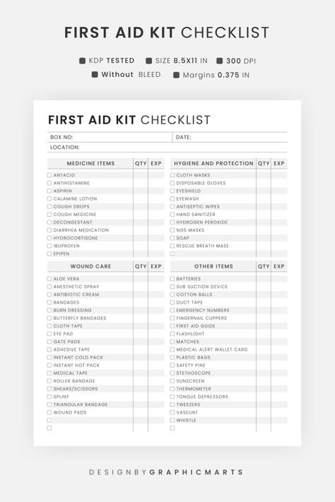 🚑📋 First Aid Essentials Checklist! 📋🚑 First Aid Checklist, First Aid Supply List, Printable First Aid Kit Checklist. Hey everyone! 🌟 Make sure you're prepared for any emergency with our printable First Aid Kit Checklist. Here's a quick guide to assembling your First Aid Kit. Share with friends and family! #SafetyFirst #EmergencyPreparedness #FirstAidKit #StaySafe #ChecklistTemplate #HealthAndSafety #StayPrepared #FirstAidEssentials #SafetyKit #BePrepared #EmergencyKit #kdp #kindle #amazonkdp #selfpublishing #kindledirectpublishing #FirstAidKitChecklist #PrintableChecklist #FirstAidChecklist #FirstAidSupplyList #EmergencyChecklist #DisasterPreparationSheet #SafetyPreparedness #HealthcareEssentials #SafetyChecklist #HealthcareSuppl#EmergencySupplies #DisasterPreparation First Aid Checklist, Travel First Aid Kit Checklist, Home First Aid Kit Checklist, Basic First Aid Kit Checklist, Babysitting Kit, Vehicle Safety Equipment, First Aid Essentials, Basic First Aid Kit, First Aid Kit Checklist