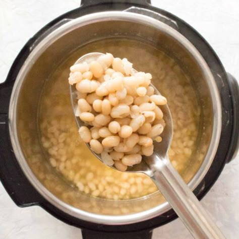 Instant Pot White Navy Beans (No Soak) - Carmy - Easy Healthy-ish Recipes Instant Pot White Beans, Dried Navy Beans, Navy Bean Recipes, Instant Pot Beans Recipe, Pressure Cooker Beans, White Bean Recipes, Beans Beans, Navy Beans, Navy Bean