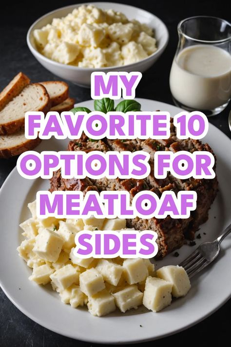 A photo of a meatloaf sides Dinner Ideas Meatloaf, Meatloaf Dinner Ideas Meals, Sides Dishes For Meatloaf, Best Sides For Meatloaf, Side Dish For Meatloaf, What To Serve With Meatloaf, Meatloaf Sides Dishes Ideas, Sides With Meatloaf, Side For Meatloaf