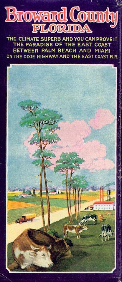 Broward County Vintage Poster 1923 Broward County Florida, Flagler Beach, Broward County, Ormond Beach, Jacksonville Beach, Fernandina Beach, New Smyrna Beach, The Paradise, Beach Beauty