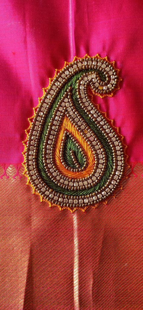 Simple Aari Buttas, Mango Design Tracing, Aari Embroidery Motifs Design, Mango Design Aari Work Blouse Hand, Mango Design Aari Work Blouse Back Neck, Maggam Work Mango Designs, Mango Shape Embroidery Design, Mango Design Aari Work Blouse Tracing, Mango Embroidery Design