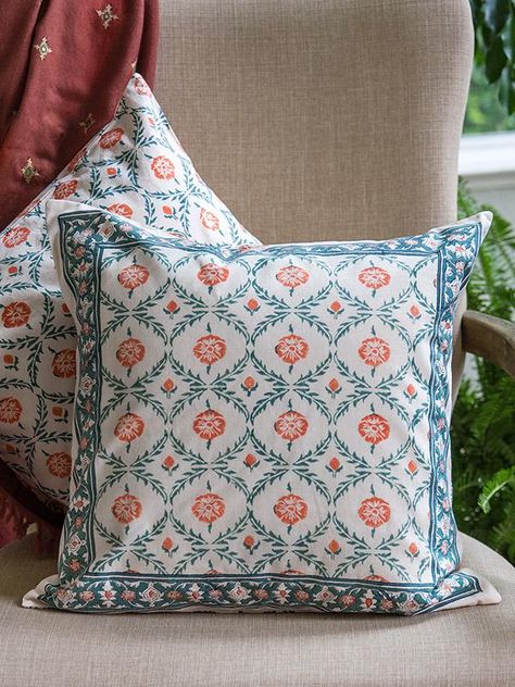 Block print pillows are high style gifts for the home #blockprints #throwpillowcover #accentpillows Block Print Pillows, Diy Pillow Covers, Block Printed Textiles, Crochet Cushion Cover, Gifts For The Home, Block Printed Pillows, Cushion Cover Designs, Indian Block Print, Printed Cushion Covers