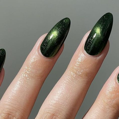 Anahi Victoria on Instagram: "@lightslacquer Something Wicked🐍 swipe to see it non-magnetized available 08.23 use code ANAHI to save🫶 #nails #nailgram #nailswatches #nailtrends #nailpolish #nailgram #nailpolishlover #nailpolishaddict #greennails #magneticnails" Cynthia Erivo Wicked Nails, Wicked Movie Nails, Wicked Musical Nails, Wicked Nail Designs, Green Magnetic Nails, Halloween Green Nails, Wicked Inspired Nails, Wicked Nails Musical, Elphaba Nails