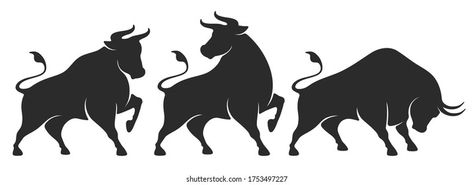 Taurus Logo, Bull Artwork, Animal Stencil Art, Angry Animals, Logo Design Set, Art Deco Inspiration, Line Art Vector, Bull Logo, Graphic Tshirt Design