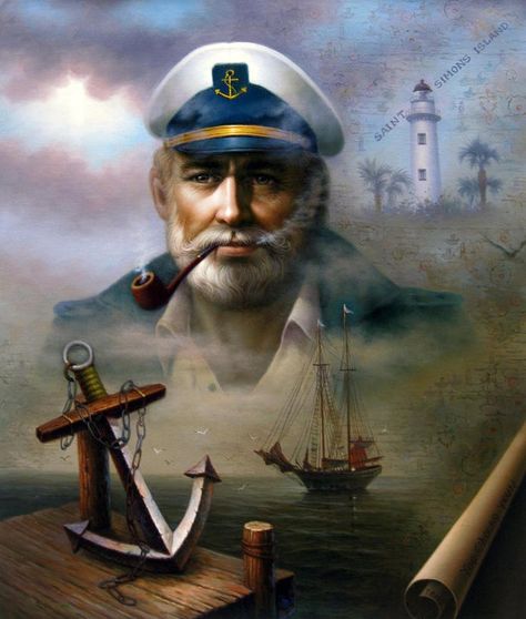 . Saint Simons Island, Sea Captain, St Simons Island, St Simons, Ship Paintings, Nautical Art, Korean Artist, Mail Art, Magazine Art