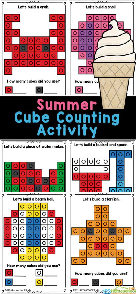 Link Pattern Cards Free Printable, Math Cube Printables, Unifix Pattern Cards Free, Number Cube Activities, Free Unifix Cube Pattern Cards, Math Cube Pattern Cards Free Printable, Unifix Cube Activities Free Printable, Linking Cubes Activities, Math Links Pattern Cards Free Printable