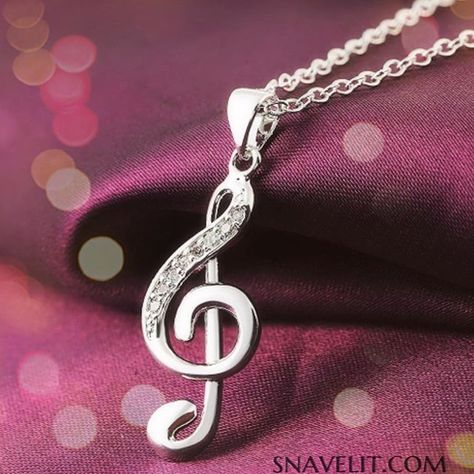 On Sale @snavelit  Beautiful Music Symbol Pendant with Inlaid Stone Makes a Great Gift for a Music Lover or Just to Have As A Wardrobe Accessory Price Includes Shipping. #snavelit Shop at www.snavelit.com Vanellope Y Ralph, Music Note Necklace, Nota Musical, Buy Necklace, Wedding Accessories Jewelry, Musical Note, Music Note, Charm Pendant Necklace, Silver 925 Necklace