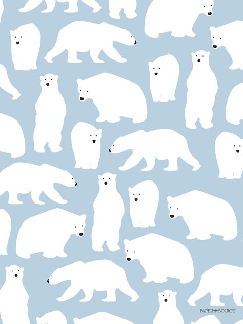 Poster Grafico, Bear Illustration, Holiday Wallpaper, Polar Bears, Pretty Patterns, Christmas Wrapping Paper, Bear Pattern, Pattern Illustration, Textile Patterns