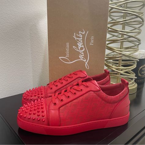 Brand New Red Bottoms Sneakers, Christian Louboutin Red Bottoms, Christian Louboutin Sneakers, Hightop Sneakers, Red Louboutin, Christian Louboutin Men, Women Scarf, Scarf Sale, New Rock