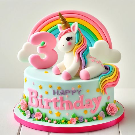 3rd Birthday Cake Ideas Make Your Child’s Special Day Unforgettable (8) 3rd Birthday Cakes Girl, 3year Birthday Cake, 3rd Birthday Cake Ideas, Girls 3rd Birthday Cake, 3rd Birthday Cake For Girl, 3rd Birthday Cakes For Girls, 3 Birthday Cake, Birthday Cakes Girls Kids, Fondant Unicorn