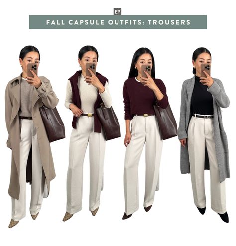 Petite Fall Capsule Wardrobe Outfit Ideas for Work + Casual Outfit Ideas For Work Casual, Capsule Wardrobe Outfit Ideas, Outfit Ideas For Work, Smart Casual Wardrobe, Taupe Sweater, Capsule Wardrobe Outfits, Casual Maternity, Professional Style, Capsule Outfits