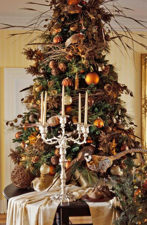 Christmas Tree Inspiration Simple, Natal Country, Elegant Holiday Decor, Simple Holiday Decor, Thanksgiving Tree, Christmas Tree Inspiration, Simple Christmas Tree, Woodland Christmas, Colorful Christmas Tree