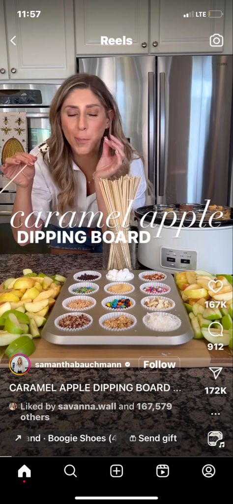 Dipping Board, Caramel Candies, Diy Snacks, Apple Dip, Dipping Sauces, Caramel Candy, Butterscotch Chips, Reeses Peanut Butter, Peanut Butter Chips