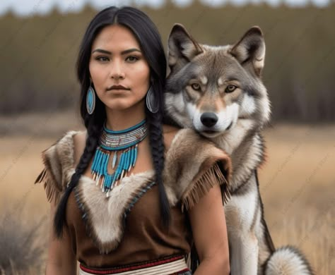 Horse Digital Art, Woman And Wolf, Woman And Horse, American Cloth, Cowboy Pictures, Art Wolf, Mode Hippie, Native American Artwork, American Woman