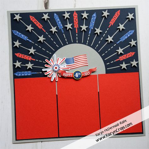 Patriotic Scrapbook Layouts, Karyn Crops, Patriotic Scrapbook, Summer Scrapbook Layouts, Scrapbooking Retreats, Pumpkin Photos, Creative Memories Scrapbooking, Fall Scrapbook, Summer Scrapbook