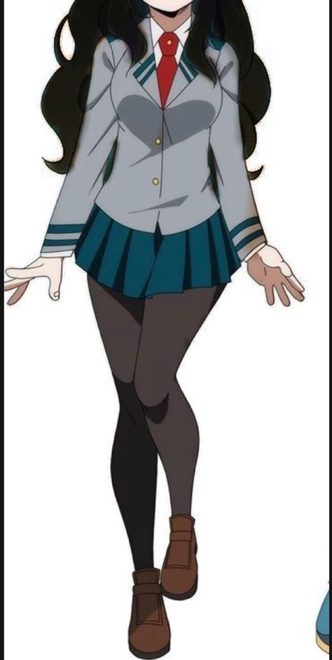 Tsuyu Asui Casual Outfit, Mha Female Uniform, Mha Outfits Ideas, Mha Dr Hero Costumes, Mha Ua Training Uniform, Ua Cheer Uniform Bnha, Bnha Oc Outfit, Mha Oc Uniform, Mha Oc Base Female Uniform