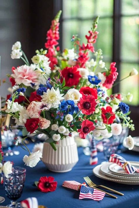 Forth Of July Flower Arrangement, Red White And Blue Arrangements, 4th Of July Floral Arrangements, Red White And Blue Flower Arrangements, Fourth Of July Flower Arrangements, 4th Of July Flower Arrangements, July Flower Arrangements, 4th Of July Flowers, Patriotic Flower Arrangements