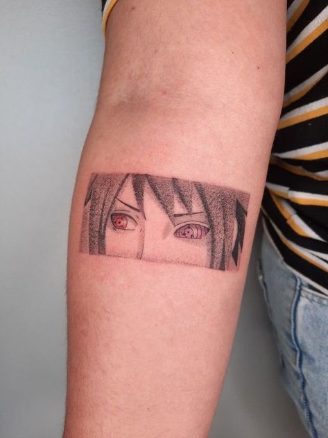 Anime Eyes Tattoo, Sasuke Eyes, Eyes Tattoo, Manga Tattoo, Naruto Tattoo, Anime Canvas Art, Naruto Manga, Different Tattoos, Professional Tattoo