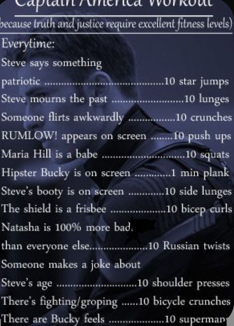 Marvel Movie Workout, Winter Soldier Workout, Soldier Workout, Marvel Workout, Captain America Workout, Disney Workout, Tv Workout, Tv Show Workouts, Movie Workouts