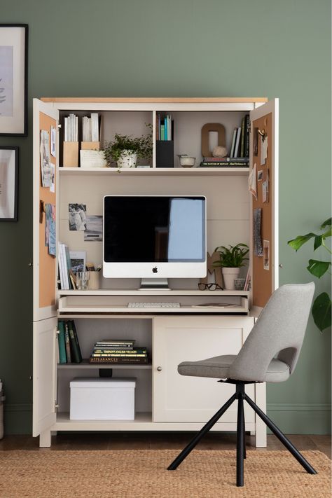 Buy Malvern Hideaway Desk from the Next UK online shop Hideaway Computer Desk, Hideaway Desk, Cupboard Office, Hidden Desk, Home Office Closet, Home Office Computer Desk, Computer Desks, Desk Cabinet, Office Nook