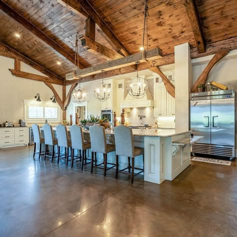 Almost speechless with this stunning property from Social Circle, Georgia.  

Listed for $799,900, this beautiful, custom 100x70 barndominium home with no expense spared.  With 17.65 acres the views are endless. Barndominium Kitchen, Barndominium Interior, Barn House Interior, Barn House Design, Barn Houses, Barn Style House Plans, Party Barn, Metal House, Farmhouse Kitchen Design