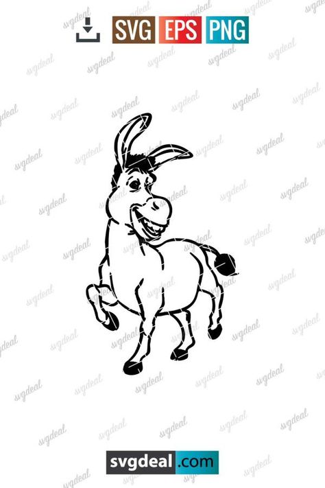 Shrek Donkey Svg Donkey Svg Free, Shrek Svg Free, Shrek Pics, Shrek Images, Donkey From Shrek, Donkey Svg, Shrek Donkey, Disney Svg, Silhouette Ideas