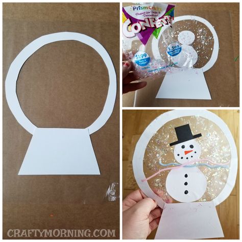 Here’s a fun and easy winter craft for the kiddos to make!! They look awesome hanging up in the window! You can also use sequins to decorate instead of glitter. Supplies Needed: Contact paper 2 sheets of white card stock paper and 1 black Yarn Glitter/snowflakes Black and orange markers Scissors Directions: Cut out a … Paper Snowglobe, Snowglobe Craft, Contact Paper Crafts, Easy Winter Crafts, Morning Christmas, Snow Globe Crafts, Crafty Morning, January Crafts, Classroom Christmas