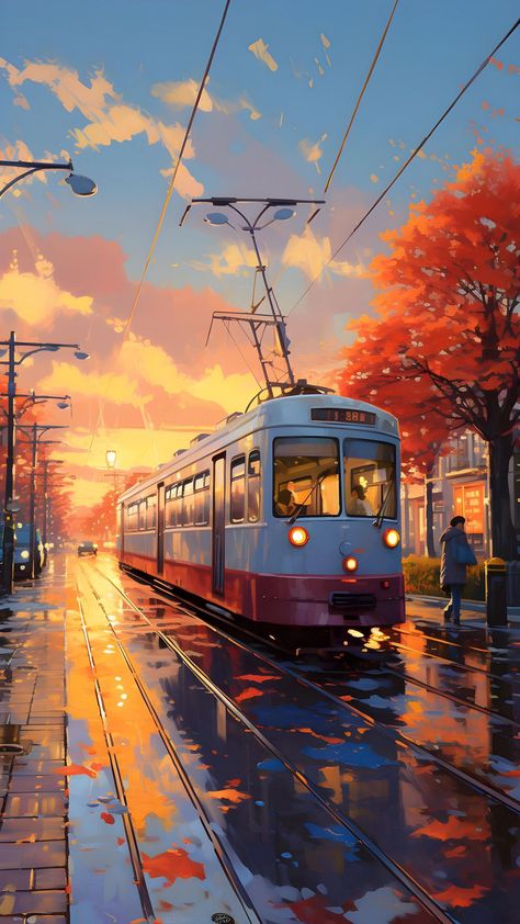 Road Man, Kinkade Paintings, Landscape Pencil Drawings, Canvas Art Painting Acrylic, Japanese Pop Art, Sky City, Tree Sunset, Cool Pictures For Wallpaper, Japanese Drawings