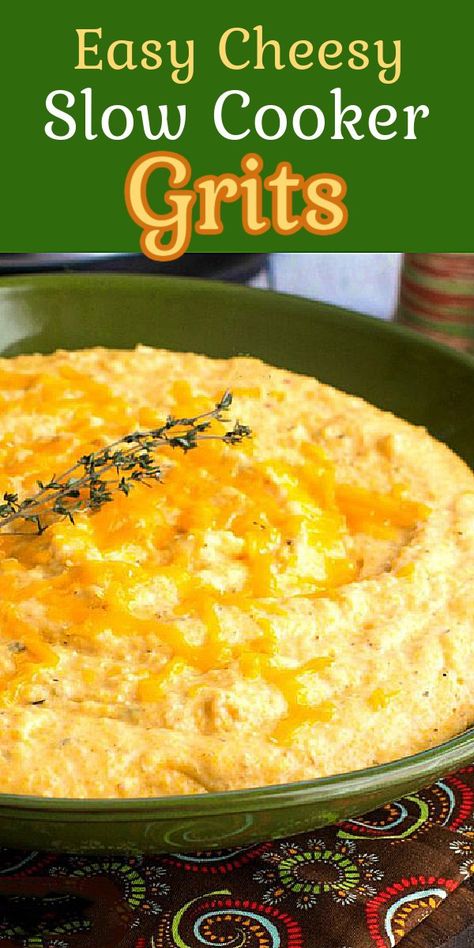 Crockpot Grits With Cream Cheese, Slow Cooker Grits, Crockpot Grits, Cheese Grits Recipe, Grits Casserole, How To Cook Grits, Fast Breakfast, Creamy Grits, Southern Breakfast