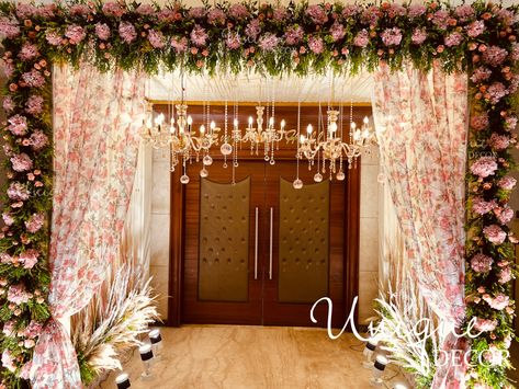 Engagement Gate Decoration, Sangeet Entrance Decor, Sangeet Entrance, Mahalaxmi Decoration, Sangeet Decoration, Entry Arch, Filipiniana Gown, Pathway Decor, Wedding Walkway