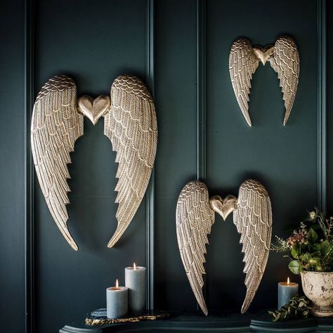 Angel Wing Decor, Angel Wings Decoration, Mexican Folk Art Decor, Pop Can Crafts, Angel Wings Wall Decor, Angel Wings Art, Angel Wings Wall, Recycled Art Projects, Wing Wall