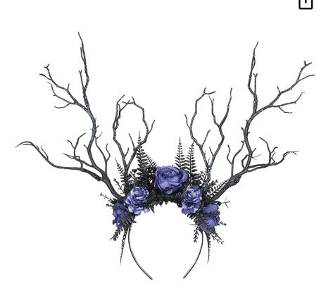 Branch Crown, Antler Headpiece, Black Antlers, Elf Crown, Fairy Headpiece, Dried Foliage, Woodland Elf, Elf Cosplay, Unique Person