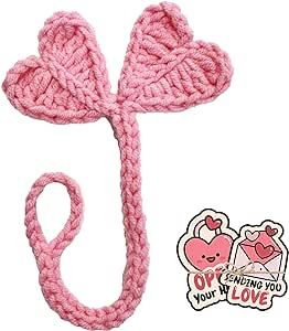 Crochet Heart Leaf Sprout, Ideal Corner Bookmark for Bookworms, Unique Headphone Accessory and Cable Tie Crochet Cable Tie, Valentine's Gift Idea, Crochet Cord Organizer Crochet Ideas For Headphones, Headphone Decoration, Tie Crochet, Handmade Valentine Gifts, Heart Leaf, Gift For Gamer, Corner Bookmark, Unique Valentines Gifts, Cord Organizer