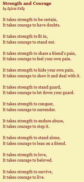 Strength and Courage poem. Board Motivation, Motivational Fitness Quotes, Life Poems, Gain Knowledge, Motivational Fitness, Courage Quotes, Words Worth, A Poem, Healing Quotes