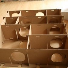 If you're wondering what things you could do to amuse your pet rabbit, you might consider building your rabbit a maze. Besides entertaining your rabbit, this type of activity encourages higher levels of brain activity in your rabbit.... Diy Bunny Toys, Ferret Toys, Hamster Diy, Bunny Hutch, Bunny Room, Pet Bunny Rabbits, Rat Toys, Baby Hamster, Indoor Rabbit