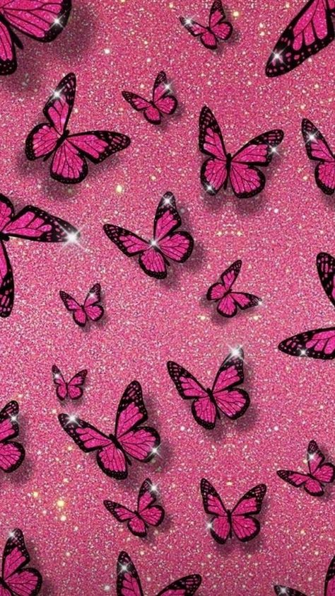 Pin em aesthetic rosa Iphone Butterfly Wallpaper, Wallpaper Iphone Butterfly, Em Aesthetic, Iphone Wallpaper Purple Flower, Aesthetic Rosa, Iphone Wallpaper Violet, Purple Butterfly Wallpaper, Blue Roses Wallpaper, Pink Glitter Wallpaper