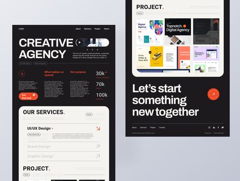 Creative Agency Landing Page, About Us Landing Page, Agency Landing Page Design, About Us Page Design, Agency Landing Page, Creative Design Agency, One Page Website, Pr Agency, About Us Page