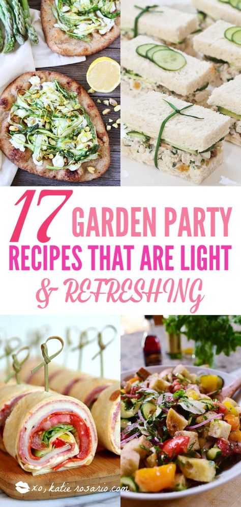 Simple Garden Party, Spring Party Food, Garden Party Recipes, Lunch Party, Spring Garden Party, Simple Garden, Spring Dinner, Spring Tea, Easy Party Food