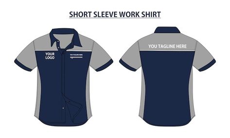 Vector short sleeve work shirt design | Premium Vector #Freepik #vector #graphic-design #clothing-template #collar #graphics Shirt Design Template, Collar Clothes, Corporate Shirts, Company Uniform, Sport Shirt Design, Polo Shirt Design, Polo Design, Daily Clothes, Color Drawing