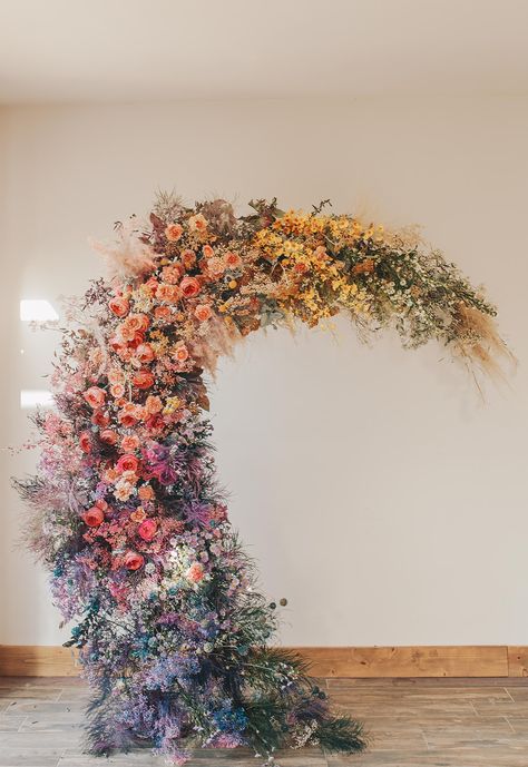 Persephone Wedding, Wedding Floral Arch, Rustic Tables, Floral Archway, Floral Arch Wedding, Flower Arch, Wedding Backdrop Design, Arch Flowers, Flower Installation