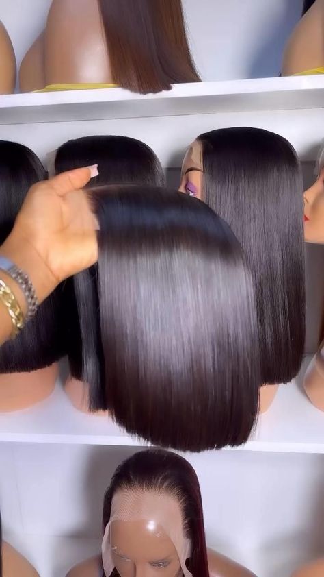 Lace Bob Hairstyles, Hair Inches Chart, Frontal Bob Wig Hairstyles, Closure Wig Styles, 9gag Amusant, Frontal Install, Luxury Wigs, Hair Inches, Short Natural Haircuts