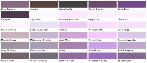 Valspar Paints, Valspar Paint Colors, Valspar Lowes - American Tradition - samples, swatches, paint chips, palettes Lilac Wall Color, Eggplant Paint Color, Lilac Paint Color, Lavender Paint Colors, File Cabinet Redo, Paint Colors Valspar, Lowes Paint Colors, American Chips, Lowes Paint