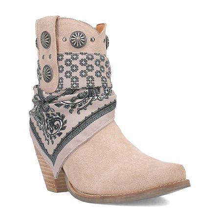 Get wild with reckless abandon in our Bandida boot from Dingo1969. Meant for those with a restless spirit, this 7-inch bootie features a 3-inch heel, gorgeous metal medallions and bandana wrap detail — you simply cannot go wrong with the Bandida.Closure Type: Side ZipperShaft Circumference: 11 InchesBoot Shaft Height: 7 InchesShoe Heel Height: 3 InchesUpper/Outer Base Material: 100% LeatherShoe Lining Material: FabricSole Material Content: 100% Thermoplastic-RubberCalf Width: RegularToe Type: Pointed Toe, Closed ToeHeel Style: Stacked HeelCountry of Origin: Imported Heel Cowboy Boots, Cowboy Bandana, Reckless Abandon, Boys Cowboy Boots, Girl Cowboy Boots, Womens Cowgirl Boots, Lucchese Boots, Twisted X Boots, Boots Beige