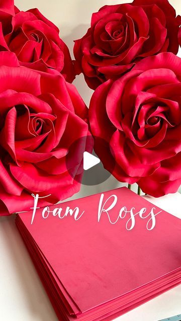 DIY & Tutorials Giant Flowers | Alina Zadorozhna on Instagram: "Tutorial about materials, shaping and coloring on my YouTube channel, link in bio🌸 #giantflowers #foamflowers #giantrose #giantroses #foamroses #paperflowers #papercraft #paperflorist #crepepaperflowers #paperflorist #flowermaking #flowermaking #flowermakingclasses" Flower Foam Diy, How To Make Foam, Giant Flowers Diy, Rose Diy, Giant Roses, Rose Crafts, Foam Roses, Instagram Tutorial, Crepe Paper Flowers